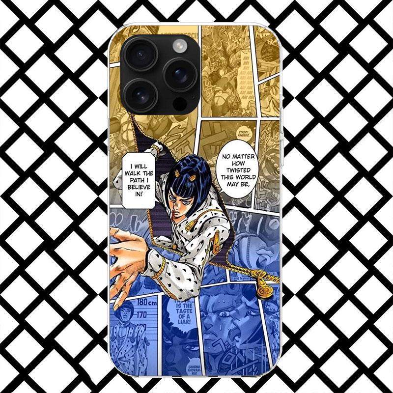 JoJo Adventure Bruno Buccellati Phone Case for iPhone 17 Air 16 16E 15 14 Plus 13 Mini 12 11 Pro Max 7 8 + SE 2020 Soft Cover Fu