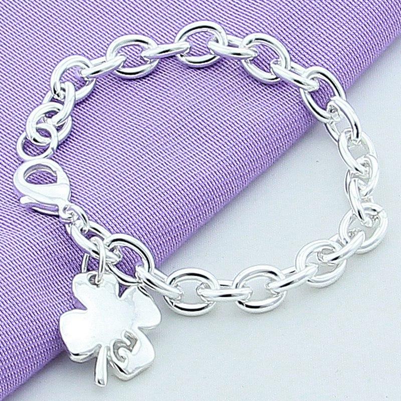 Top Quality 925 Sterling Silver Bracelet Four Clover Charm Bracelet & Bangles For Women Jewelry Wholesale