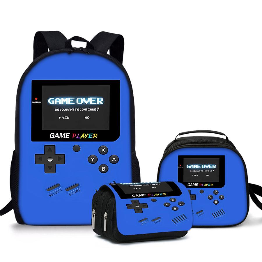 Heet 3-delig Set Spelconsole Eenvoudige Stijl Lichtgewicht Jongens/Meisjes Cadeau 2D Cartoon Grote Capaciteit Tieners Laptop Rugzak Vrouwen Mannen