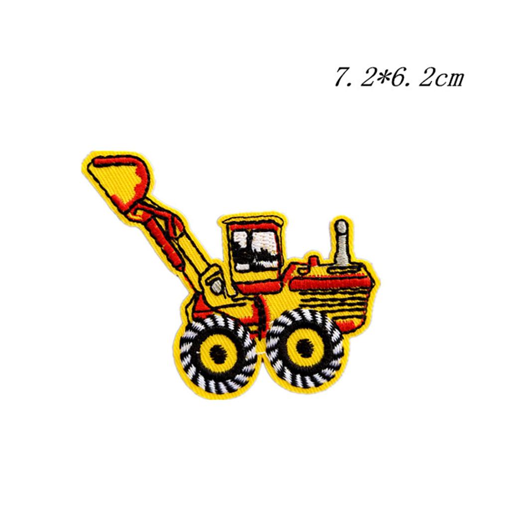10Pcs DIY Engineering Vehicle Excavator Embroidery Fabric Clothes Patches Hot Me