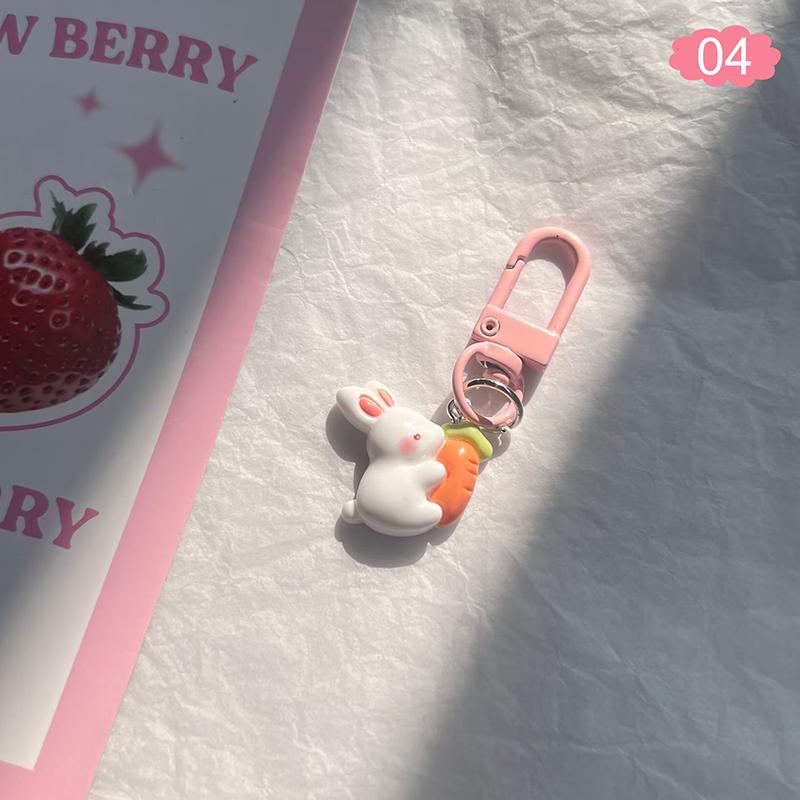 1Pc Kawaii Cute Rabbit Keychain Cartoon Animal Pendant Girl Backpack Decoration Jewelry Best Friend Gift
