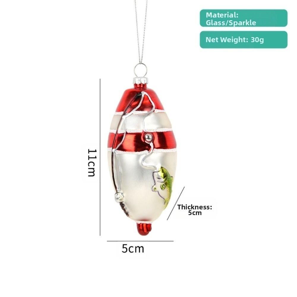 Fishing Series Christmas Tree Decoration Glass Painted Home Scene Decoration Pendants Home