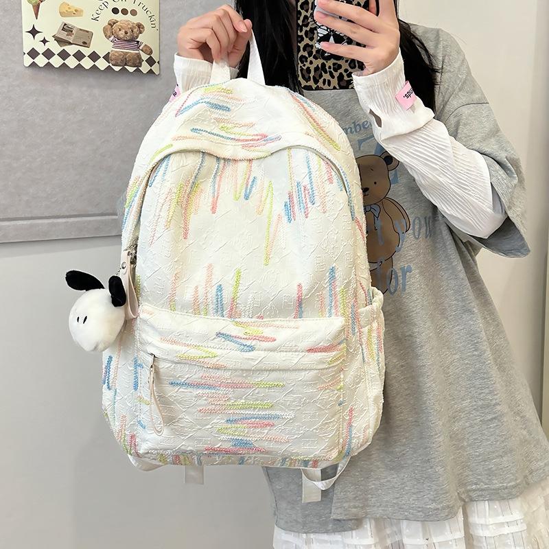 Schoolbag cute girl backpack Korean version ins junior high school student schoolbag nylon sweet wind soft girl lightweight backpack tide