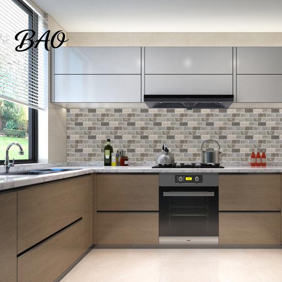 Retro Brick Pattern Wall Art 5Pcs Vintage Tile Stickers, Waterproof Oil?Proof Wallpaper, Peel Decorative Tiles for Home & Stick Backsplash