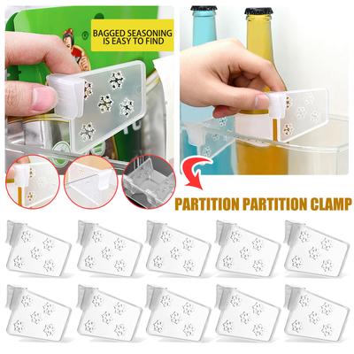 Plastic Refrigerator Dividers Organizer, 10 Pcs Adjustable Snap-on Storage Box