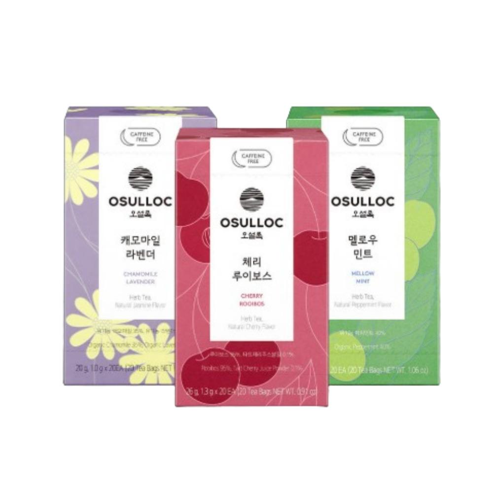 Osulloc No Caffeine Herb Tea 3 Types (20tea Bags)