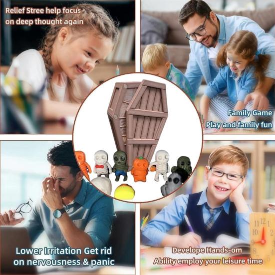 Halloween Countdown Casket Decoration 13 Days of Spooky Minis Gothic Halloween Advent Calendar Ornament with Miniature Figurines Holiday Party Gifts