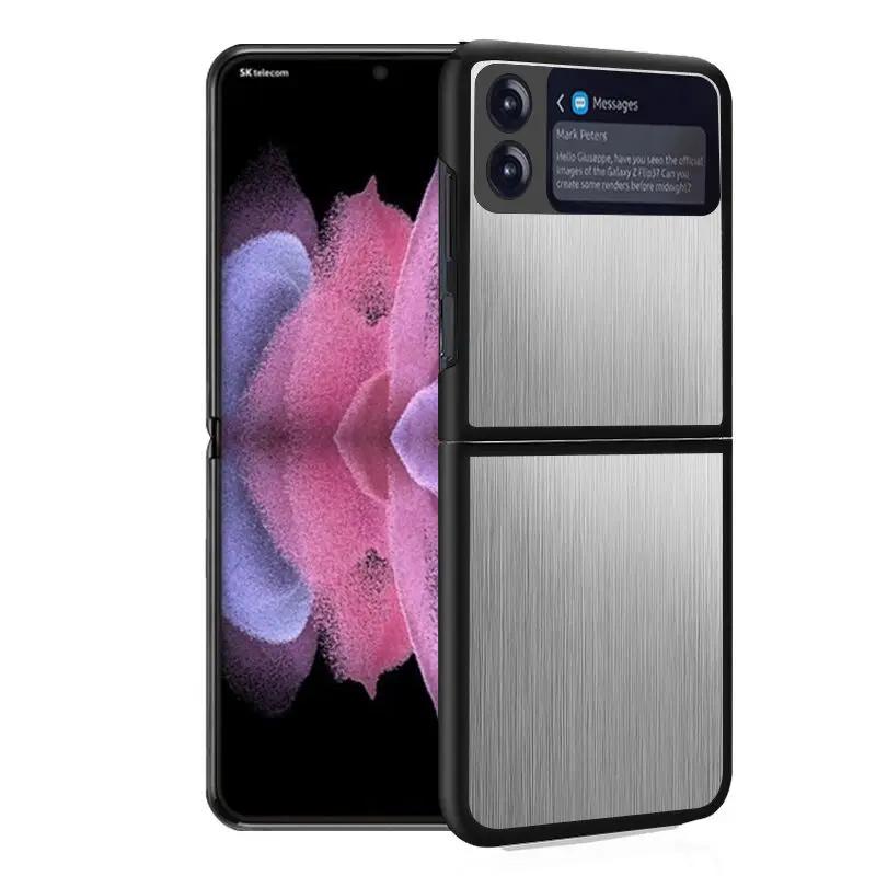 Stainless Steel Protective Case for Samsung Galaxy Z Flip 5 4 5G Flip5 Flip3 Z3 Heavy Duty Shockproof Smart Phone Cover Fundas