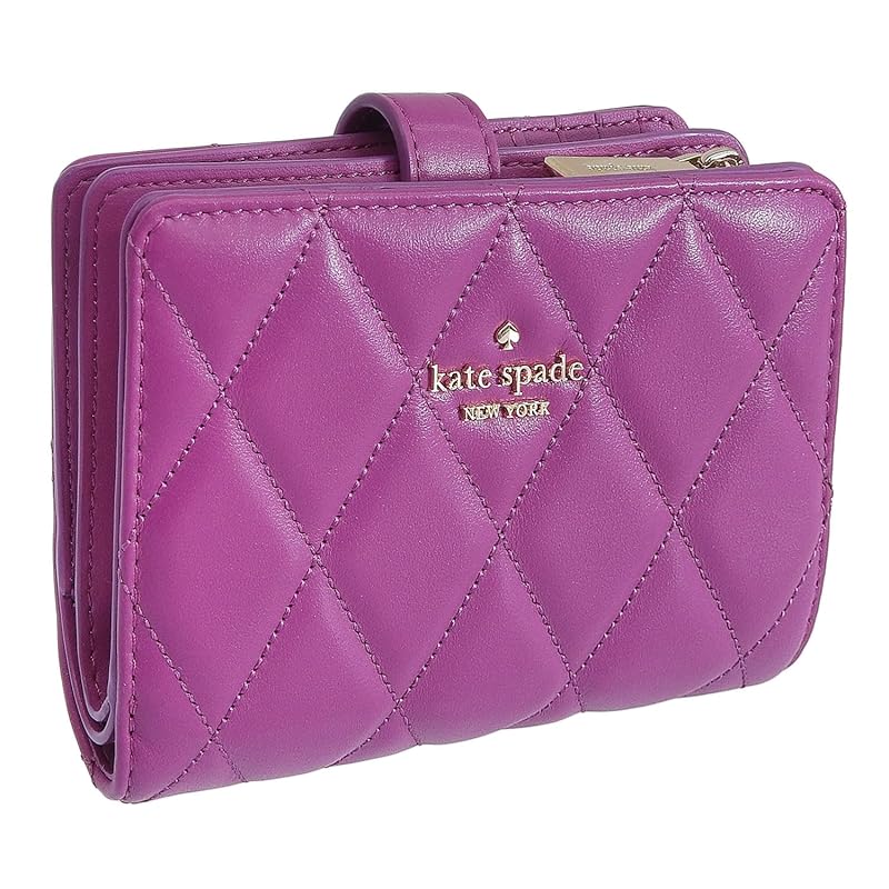 

[Kate Spade] wallet ladies bifold folding wallet compact outlet brand leather purple carry Medium compact bifold wallet KG424 kate spade