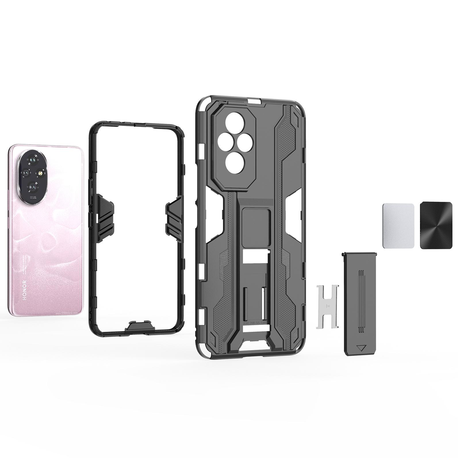 

For Honor 200 5G Case PC+TPU Shockproof Phone Cover with Kickstand Red