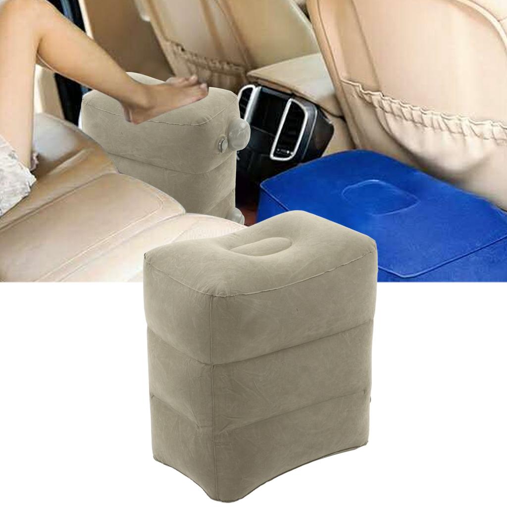 Inflatable Foot Rest Promote Blood Circulation Relieve Fatigue PVC Flocking Inflatable Footrest Cushion for Travel