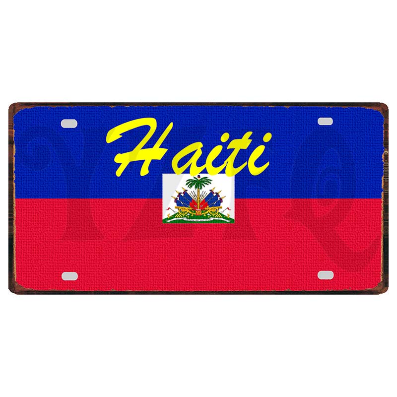 YZFQCuba Jemen Haiti Bahamas Uruguay Nationalflagga Metall Vintage Resesouvenir Väggbutik Hem Konstdekor 30X15CM DC-1416B