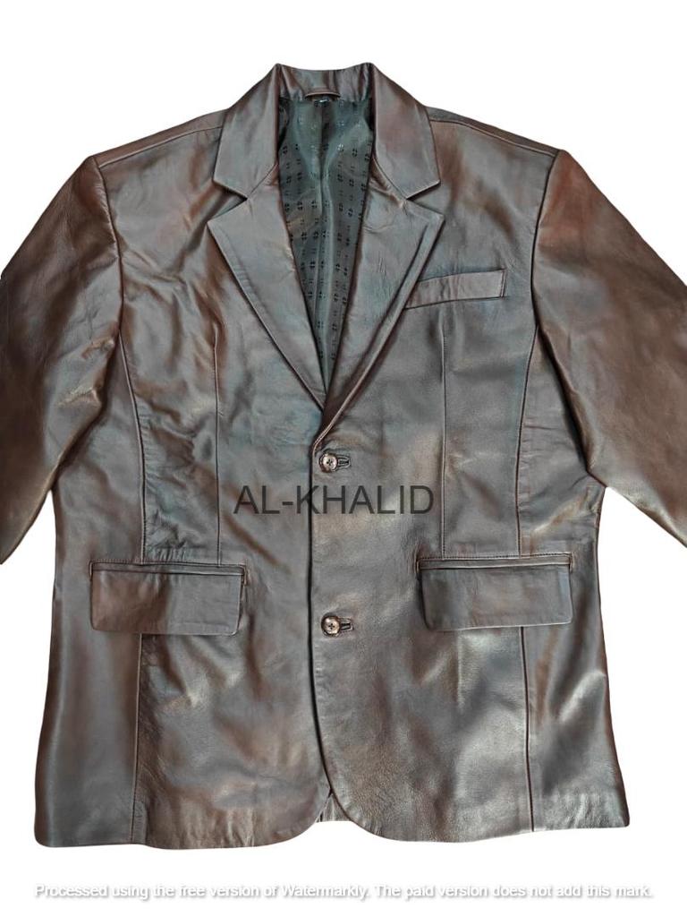 Kožený Nový Pánský Blejzr Hnědý Ručně Šitý Pravá Jehněčí Kůže Formální Stylové Nošení Měkký Střih