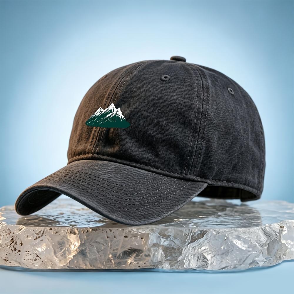 Snowy Mountain Range Washed Baseball Cap Unisex Dad Hat Outdoor Casual Wear