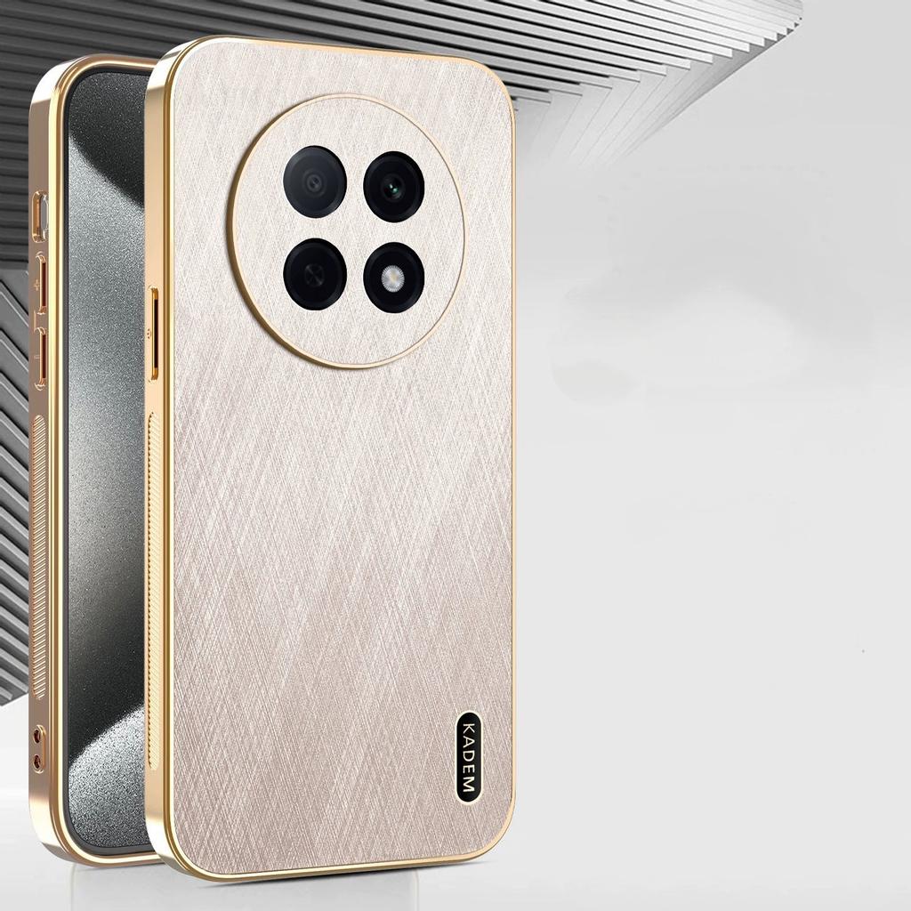 6D Plating Gold Silk Leather Texture Case For Oppo Find X8 Pro Electroplated Tough Cover For OPPO A5 Pro A3X A80 A60 A30 A79 5G