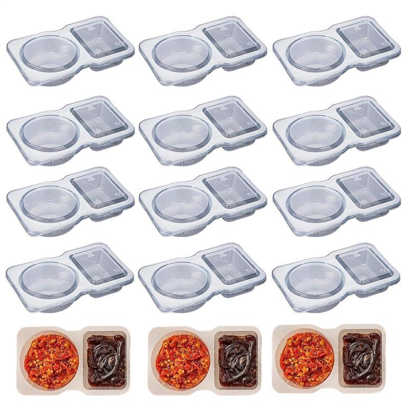 30pcs Small Snack CupsDouble Compartment Snack Containers with Lids Leakproof Condiment Storage Clear Portable Snack Containers