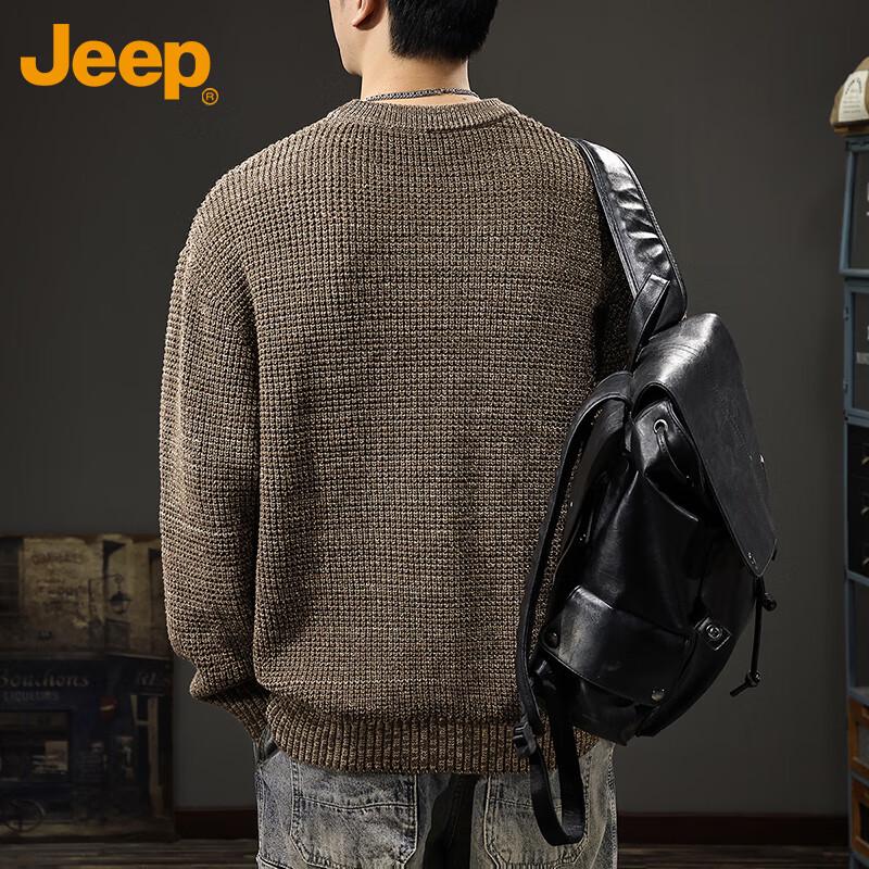 Jeep Men's Round Neck Warm Knitted Sweater
