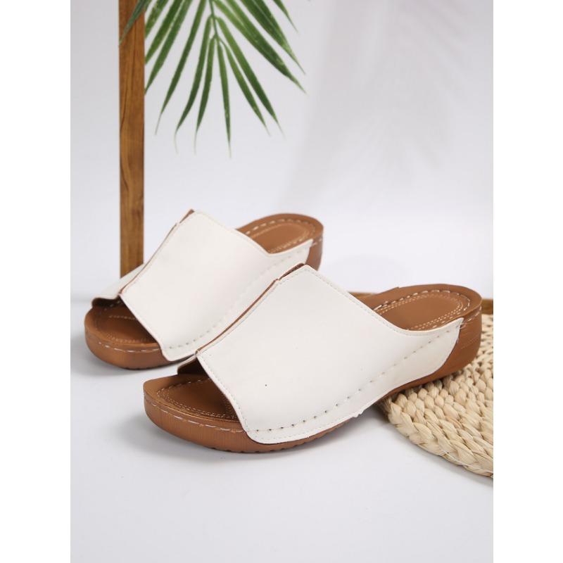 Nuove pantofole con tacco a zeppa da commercio estero da donna con fondo spesso sandali da donna casual e leggeri taglia grande
