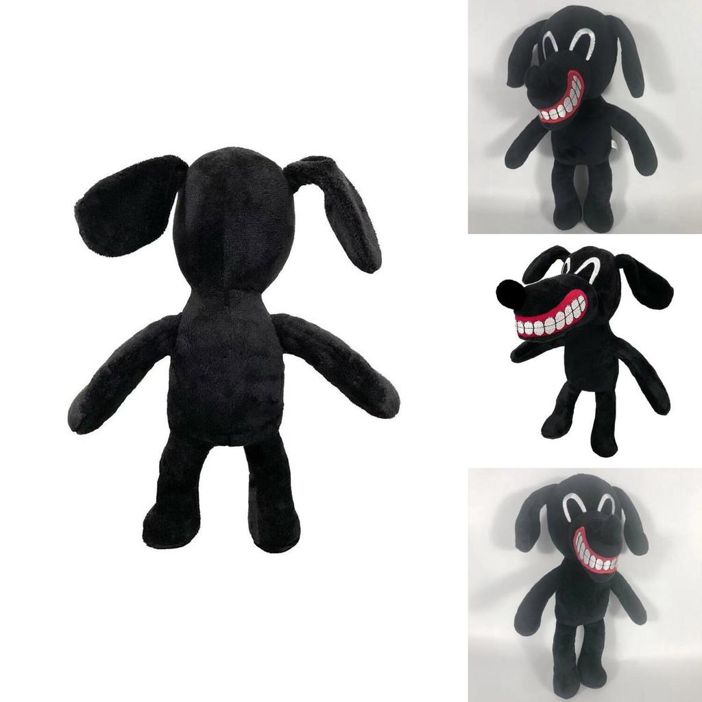 Soft And Cuddly Cartoon Siren Head Horror Black Dog Plush Doll Perfect Xmas Gift
