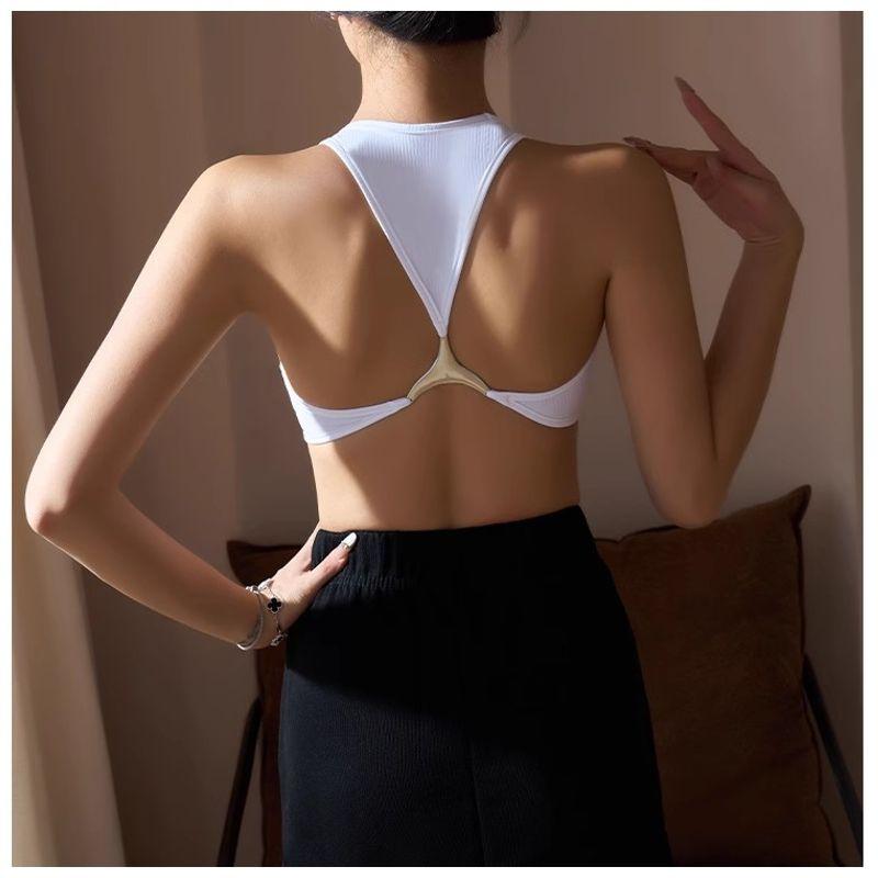 

Спортивный бюстгальтер без косточек Женский Летний Тонкий Металлический Красивая спина Удобный Дышащий Нить Жилет для йоги Фитнес Бег White S code [42.50 kg-49.00 kg]]