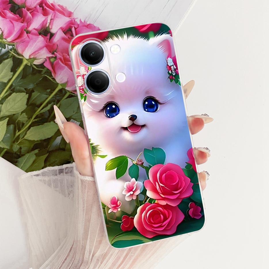For Vivo Y05 4G Case Colorful Flowers Painted Cover Clear Silicone Soft Slim Phone Case For Vivo Y11d Y 05 VivoY05 VivoY11d Bags