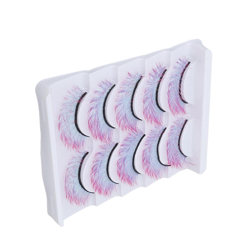5pcs Colorful Eyelashes Dramatic Gradient Color False Eyelashes   3D  Ing Fake Eyelashes
