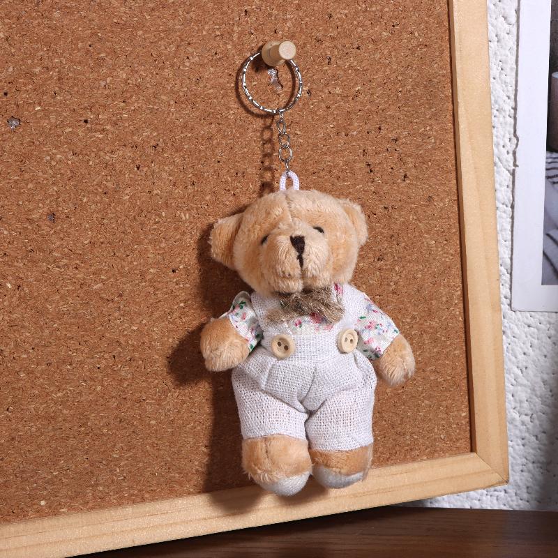Cartoon Little Bear Plush Doll Keychain Cute Stuffed Rabbit Doll Keyring Couple Bag Pendant Backpack Hanging Decoration Gifts