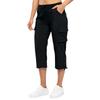 Women’s Loose Fit High Waist Elastic Waistband Lightweight Hiking Pants with Dual Pockets and Drawstring Capri Length for Outdoor Activities