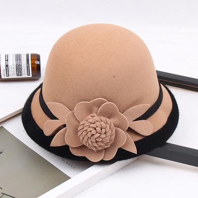 Uthai – chapeau à fleurs 3d pour femmes, chapeau en laine rétro, chapeau de Pot pour dames, dôme, loisirs, bassin de pêcheur, automne et hiver