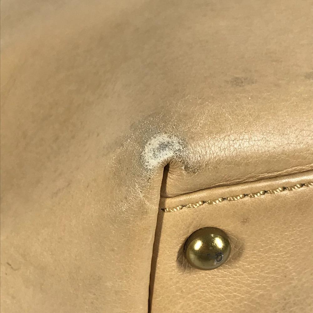 CHANEL Turnlock CC CC Mark Bag Tote Bag Hand Bag Leather Beige