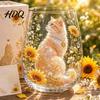 Hand-painted Glass Cup Hand Painted Tumbler Egg Shaped with Gold Rim Clear