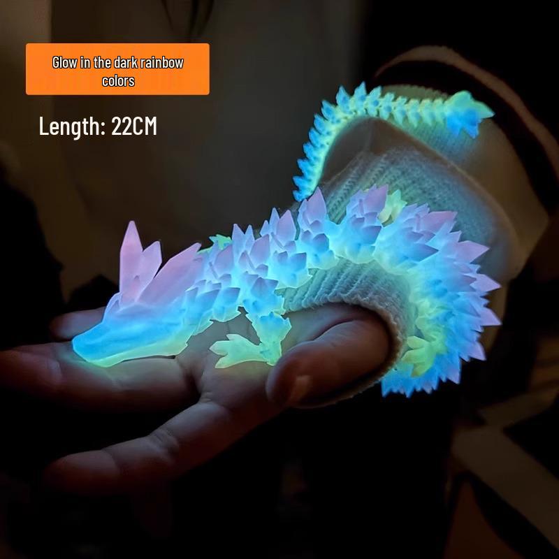 

Светящаяся хрустальная фигурка дракона, напечатанная на 3D-принтере - Полностью подвижная игрушка-симулятор для креативного подарка на день рождения мужчины