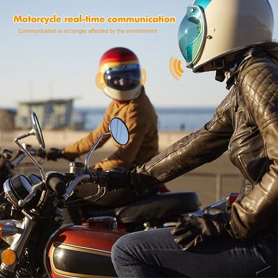 Fone de ouvido para capacete de motocicleta Bluetooth V5.3 Kit de chamada viva-voz sem fio estéreo para motociclista MP3 Music Player Fone de ouvido para motociclista