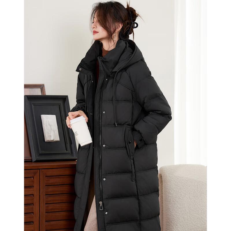 Women's Elegant Hooded Mid-Length Down Jacket