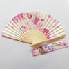 Folding Hand Fan for Women Chinese Japanese Floral Bamboo Hand Fans with Bag Set