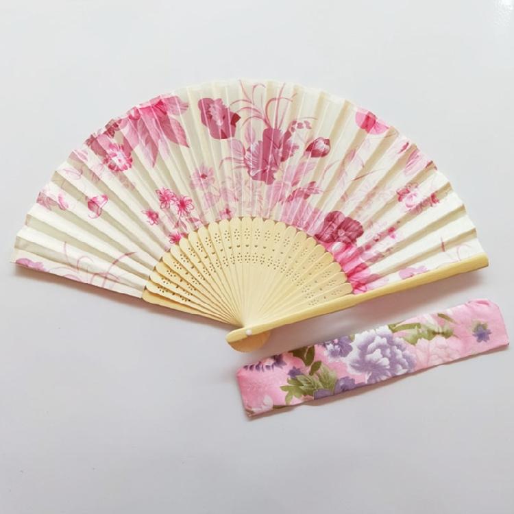 Folding Hand Fan for Women Chinese Japanese Floral Bamboo Hand Fans with Bag Set