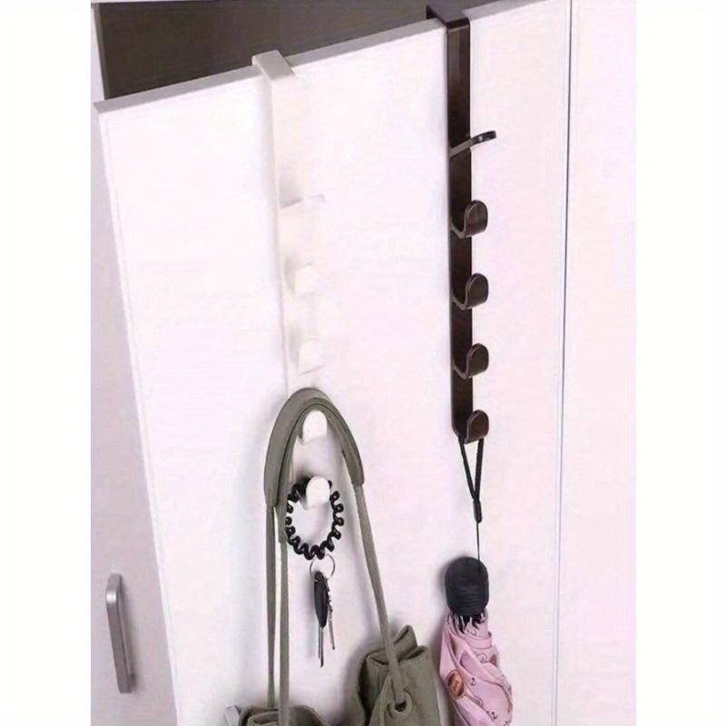 1pc Bedroom Door Hanger Rack Dormitory Wardrobe Hook for Hanging Clothes Bags Hats Wall-Mounted Plastic Storage Organizer