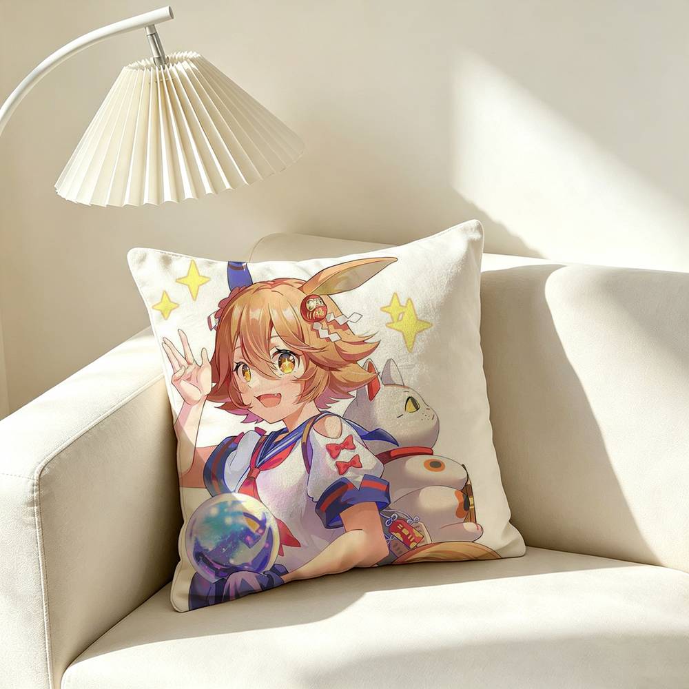 M-Matikanefukukitaru Umamusume Square Double-Sided printed Pillow Case Bedroom Bedside Pillow Sofa Cushion Cover