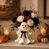 Kreative saisonale Heimdekoration Halloween Harz Geisterfigur mit Weidenkorb, Niedliche Tischplatten-Eingangsbereich Akzente Dekoration, Feiertags-Schmuck-Organizer
