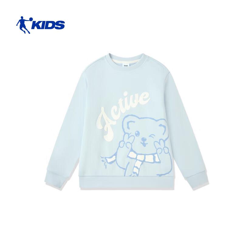 Qiaodan Girls' Fleece-Lined Winter Crewneck Pullover Sweatshirt