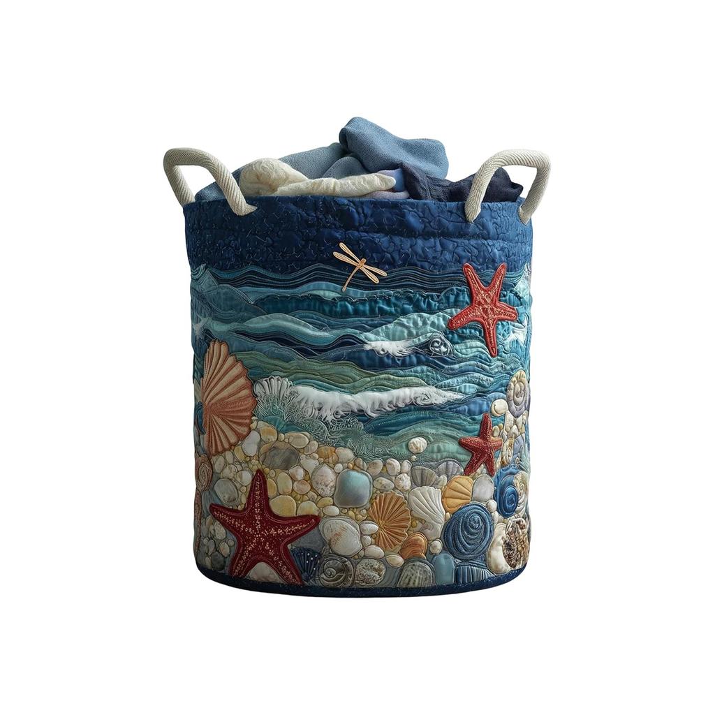 Gesteppter Wäschekorb, und geeignet zur Aufbewahrung schmutziger Wäsche.