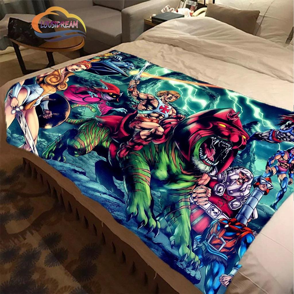 Cartoon Masters of the Universe Wool Blanket Jindian Animation Cashmere  Fashion  Portable Flannel Warm Camping