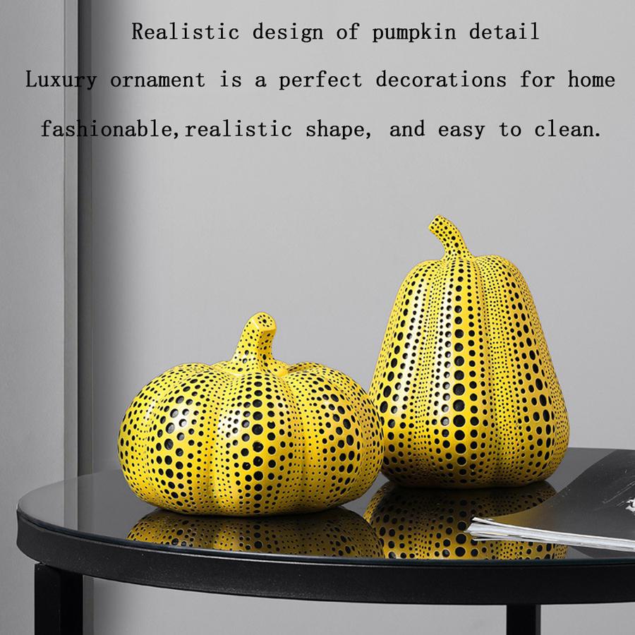 Yellow Wave Point Arts Crafts Funny Animal Owl Pumpkin Bird Statues Ornament Home Room Sculpture Desktop Decoration Figurines