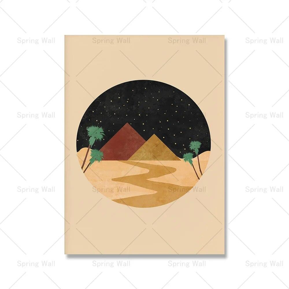 

Бохо Пейзаж Настенные Художественные Фотографии Терракотовый Закат Холм Пустыня Абстрактная Холст Картины Плакаты Печать Для Гостиной Домашний Декор 21cm×30cm NoFrame