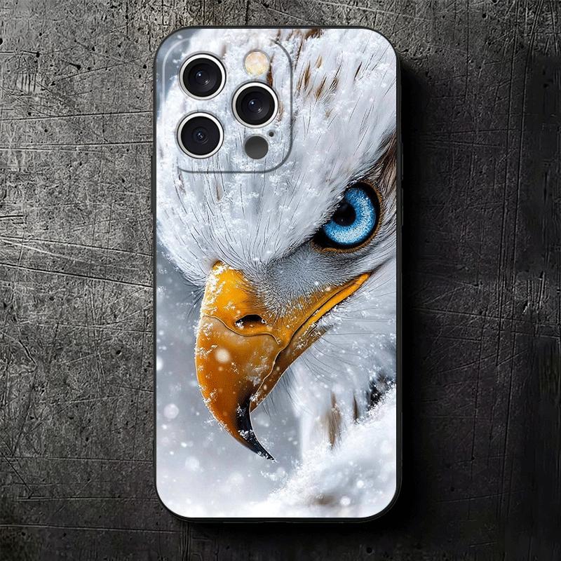 Bald Eagle Cool Soft Phone Case for iPhone 16 16E 17 Air 15 Pro Max 14 Plus 13 Mini 11 12 7 Black Cover Back Shell