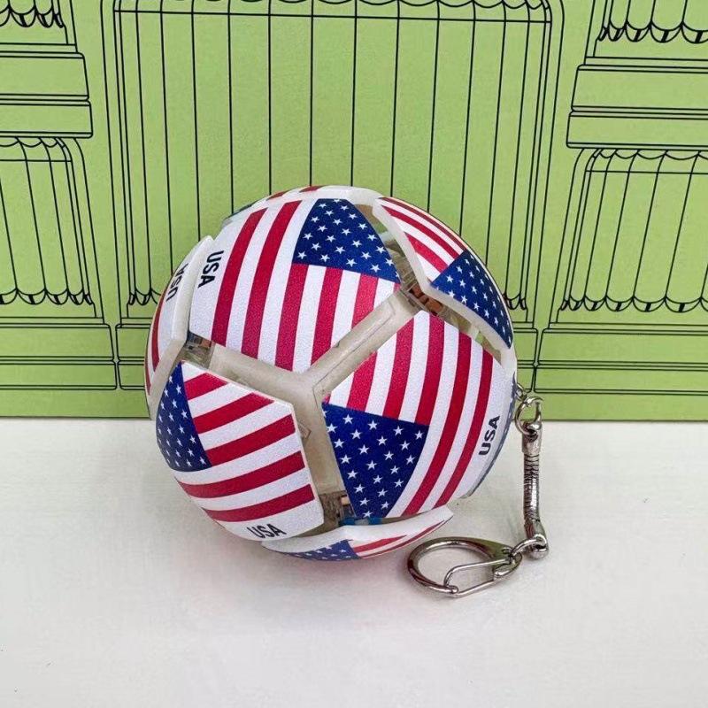 Soccer Ball Keychain Fidget Toy Portable Stress Relief Pendant Multi Team Souvenir Gift Box Decompression Toy For Football Fans