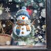 Weihnachts-Cartoon-Schal Schneemann Schneeflocke Kiefer Statische Glasfensteraufkleber Heimdekoration Wandaufkleber