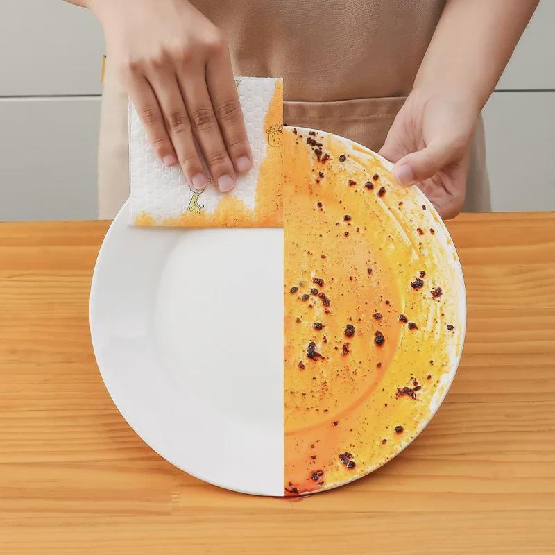 Lazy Rag Dual-Use Wet & Dry Kitchen Towels - Disposable Dishwashing Cloths for Home Cleaning