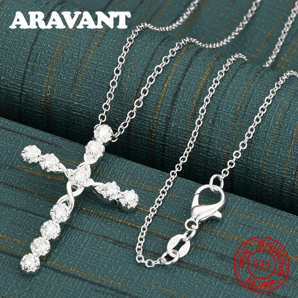Copper Full Zirconia Cross Pendant Necklace For Women - Vintage Elegance And Noble Party Jewelry