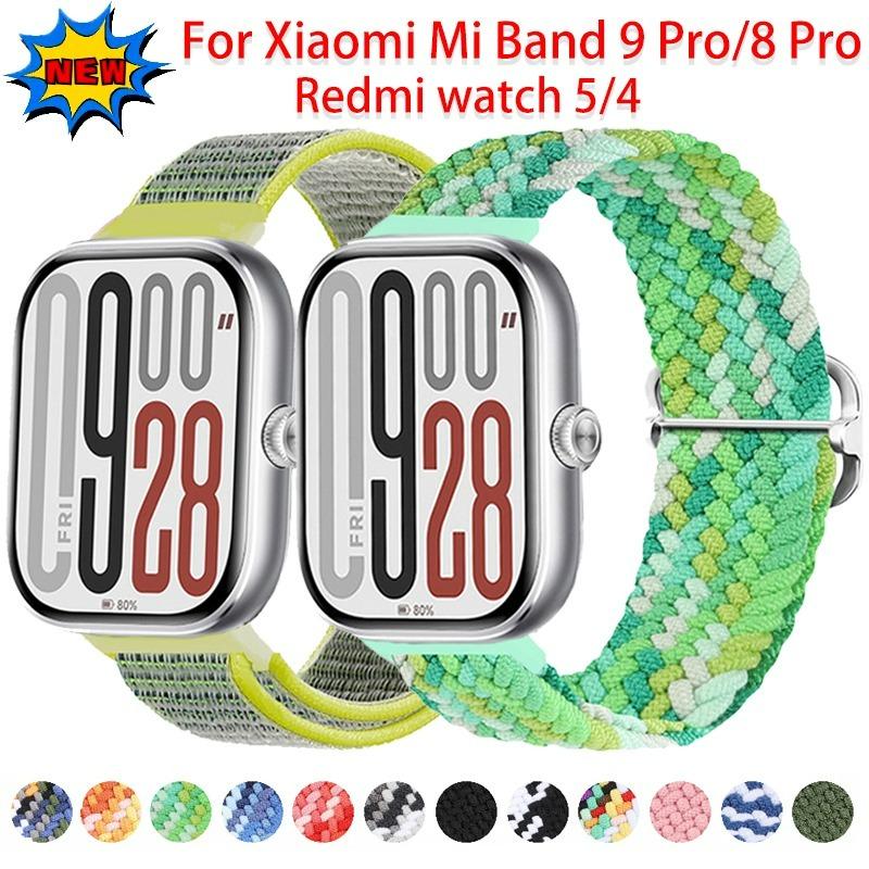 Braided Nylon Strap for Xiaomi Mi Band 9/8 Pro Breathable Comfortable Accessories Replaceable Wristband Redmi Watch 4/5 correa